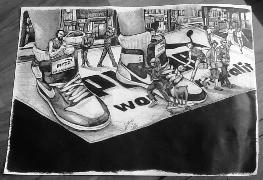 Illustration au stylo bic noir A4 2014 par Auduge dit ALACASA