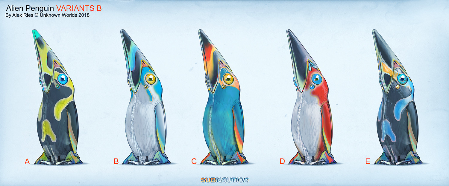 Earlier more birdlike poses, and color variants