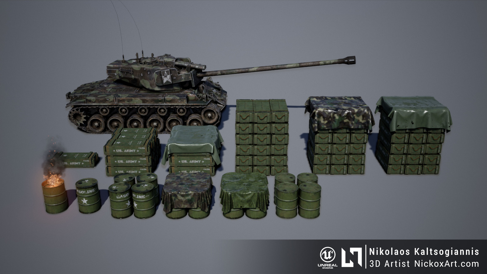 Military Meshes used to create the village.