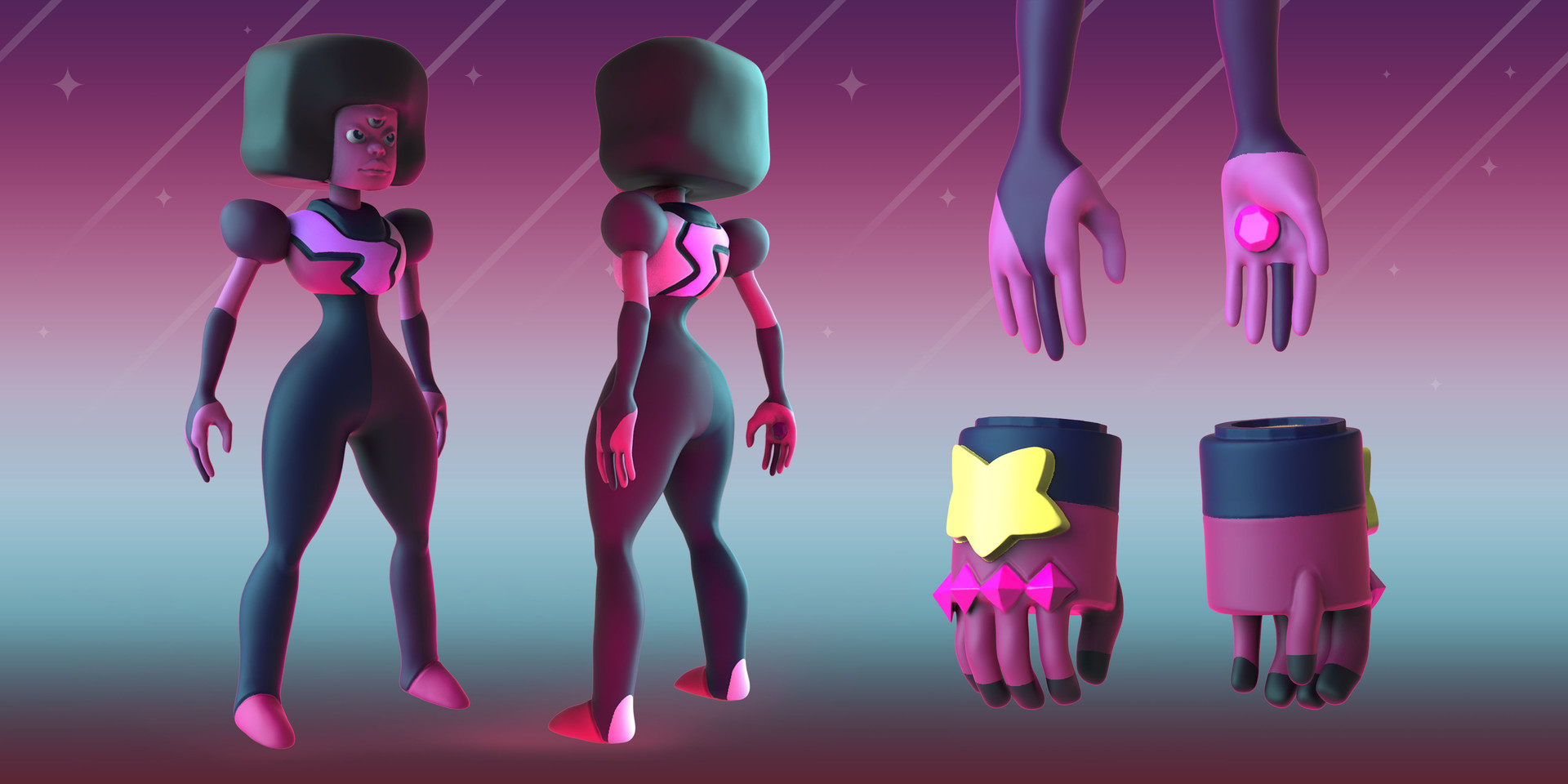 Isaac Manzano - Steven Universe Garnet/3d sculpt