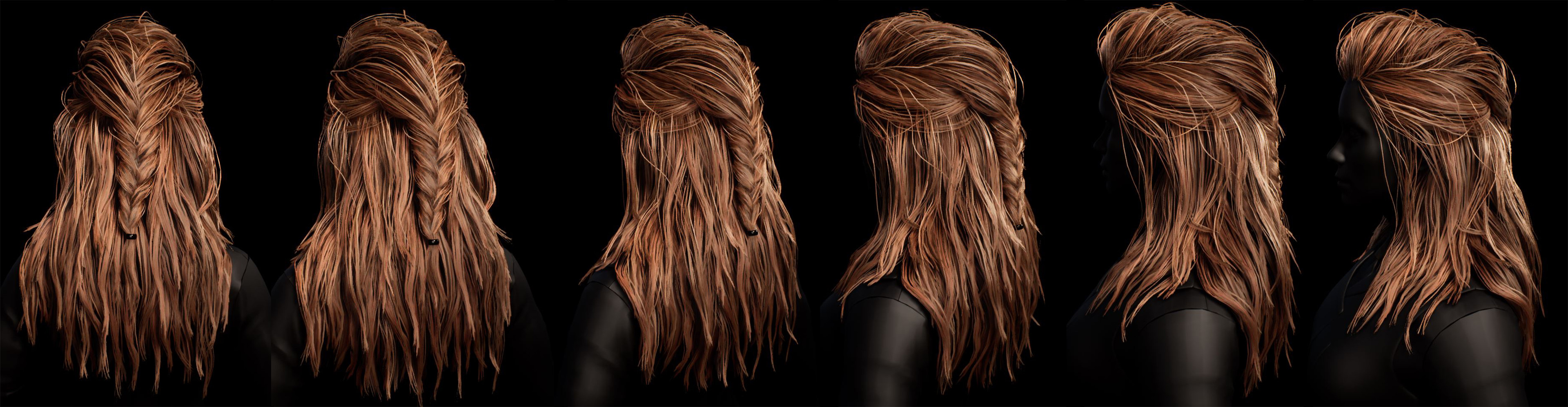 Realtime hair man low poly Hairstyle Game Ready - Blender Market