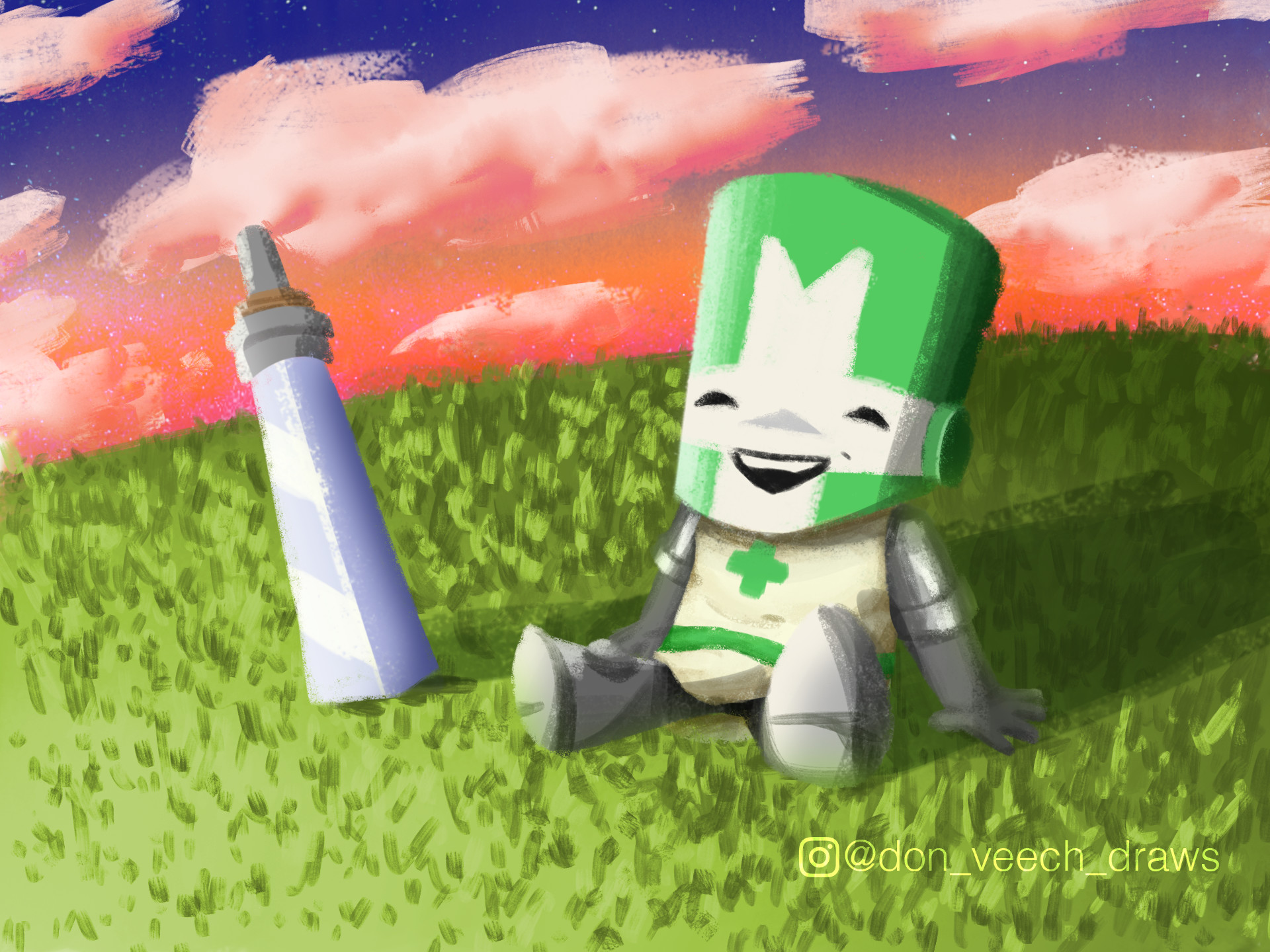 Victor De Almeida Green Knight Sunset Green knight from the game castle crashers. victor de almeida green knight sunset