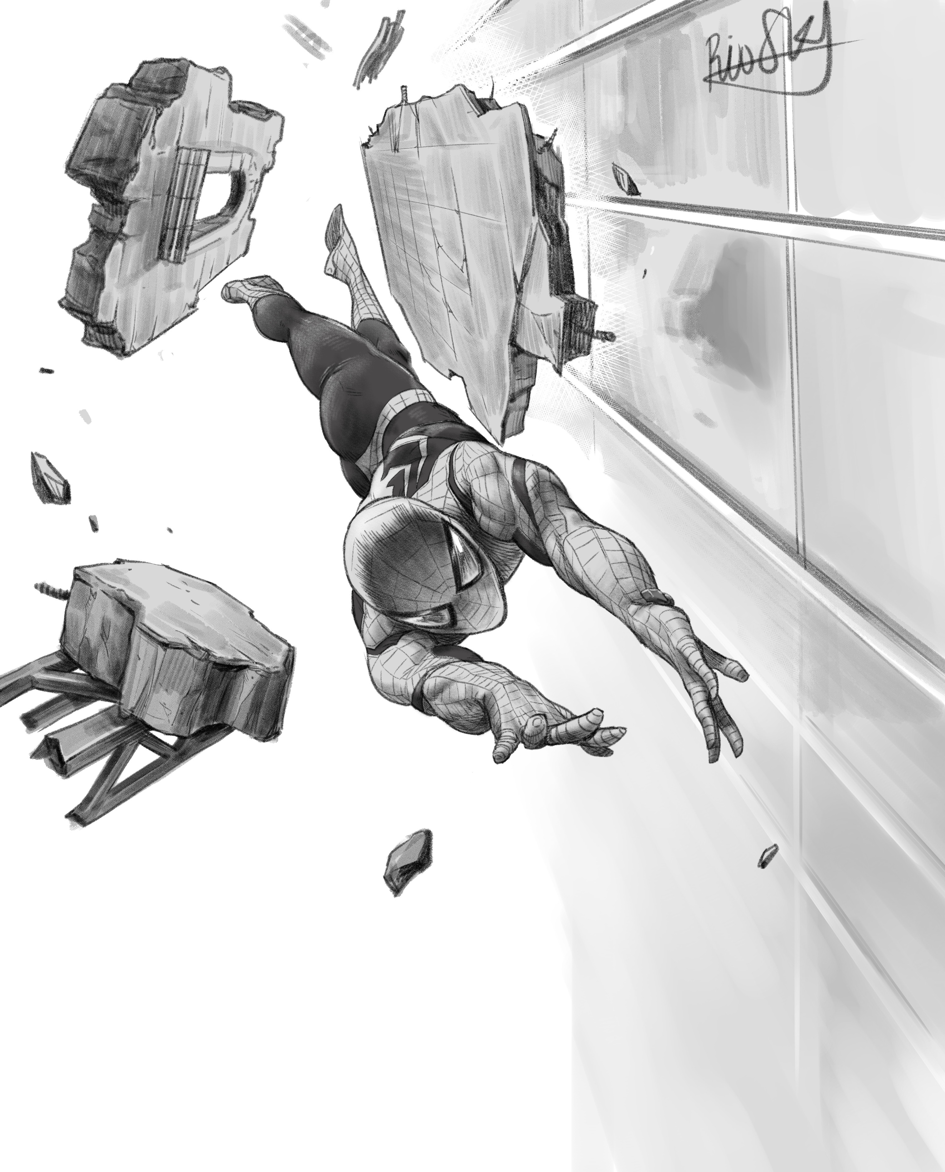 Artstation Spiderman Flying Through The City Forests Rio Skywalker