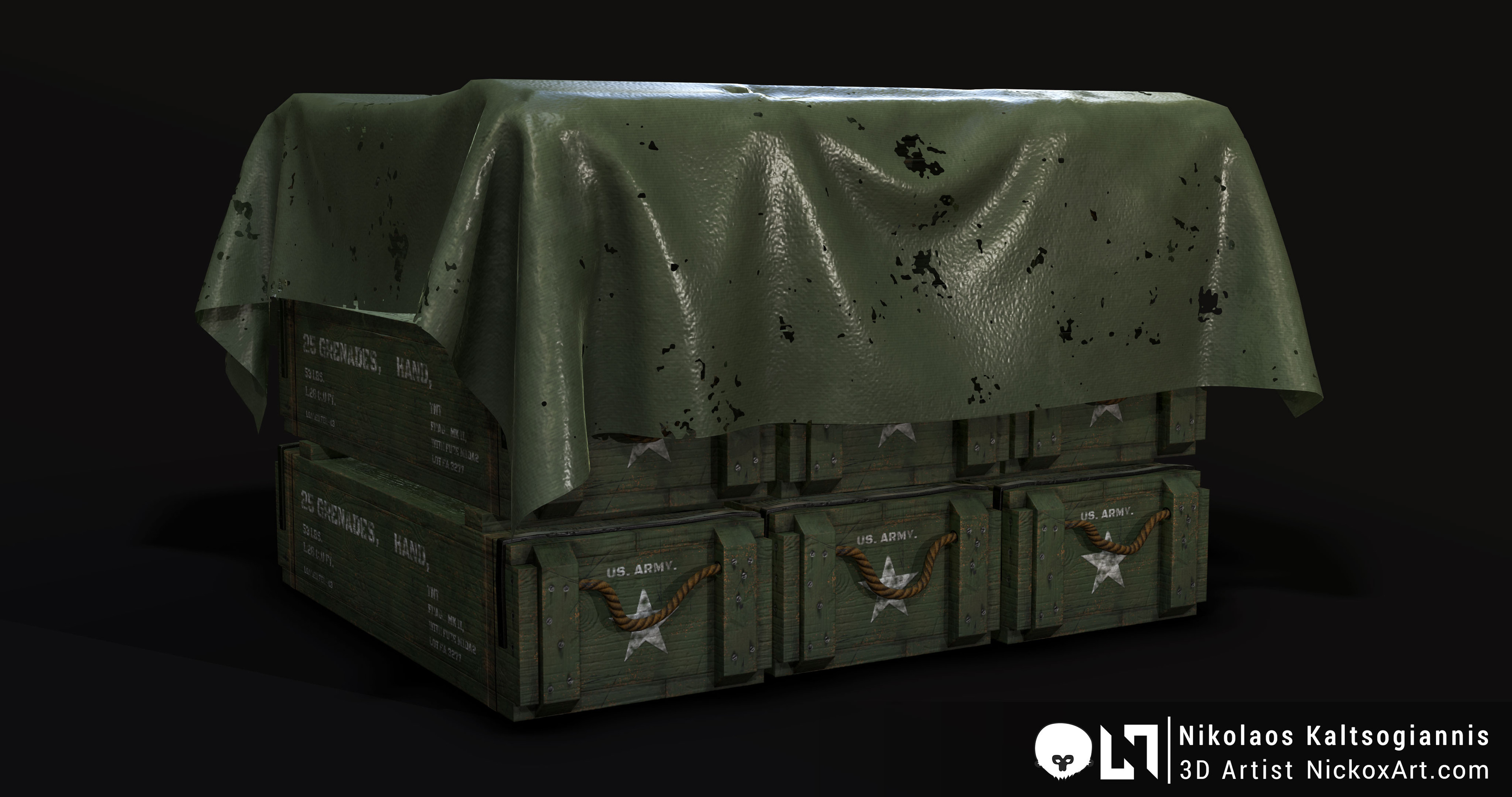 Grenade Crate Prefabs. They come with and without the plastic cover.