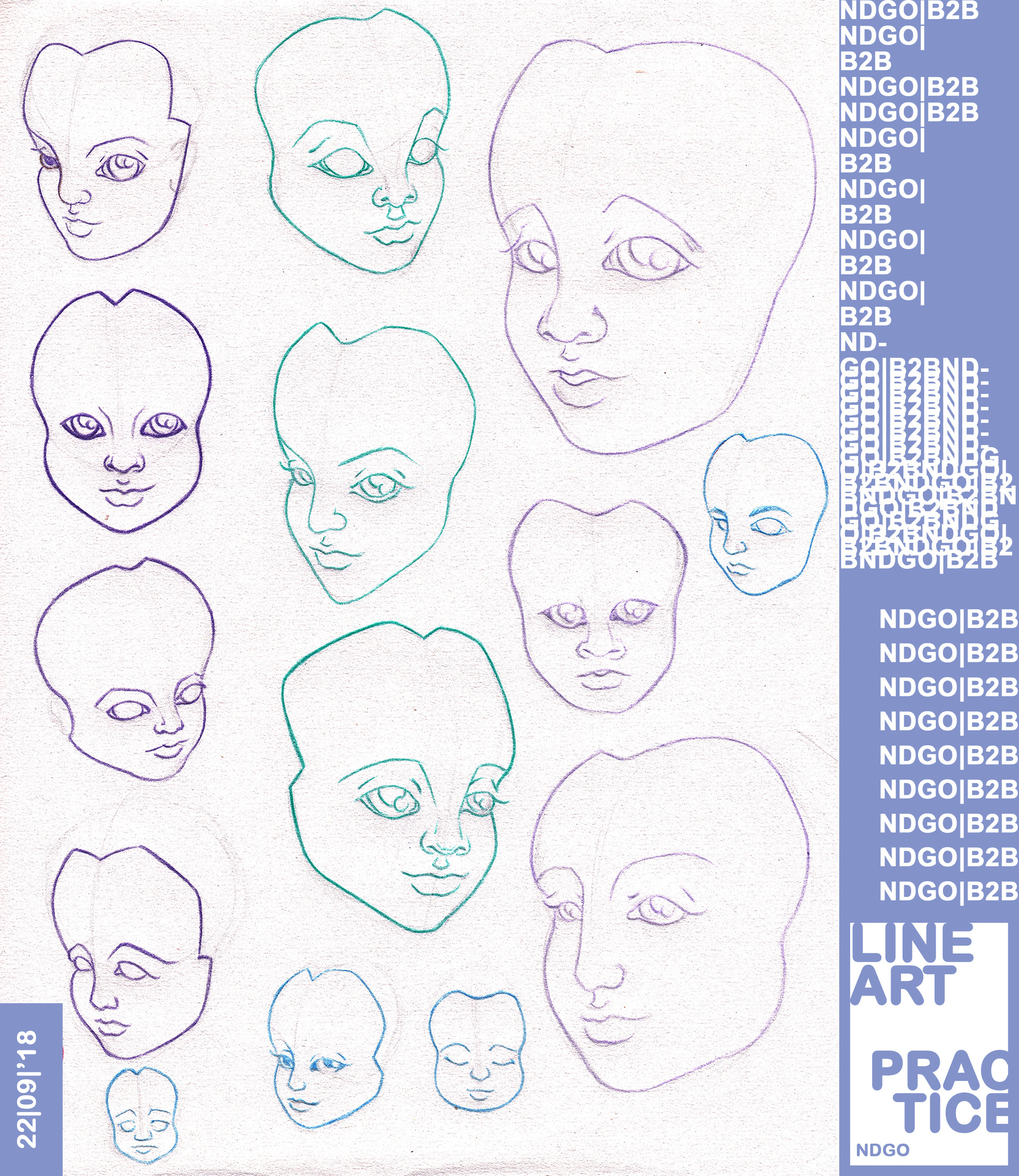 ArtStation - Line Art Practice (Faces) | NDGO BACK-TO-BASICS