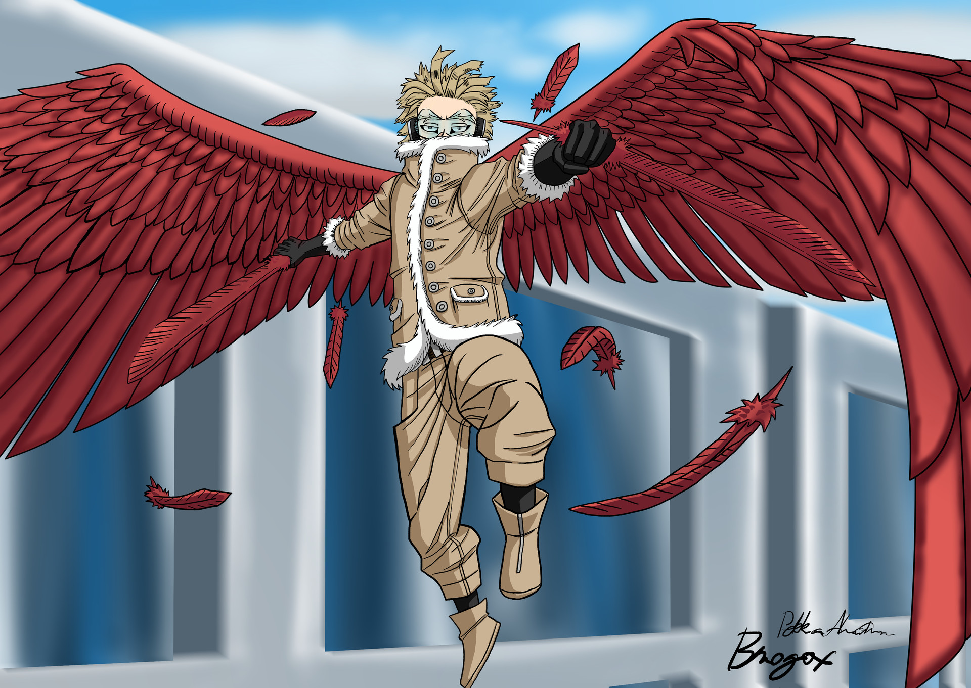 Artstation - My Hero Academia - Hawks Illustration