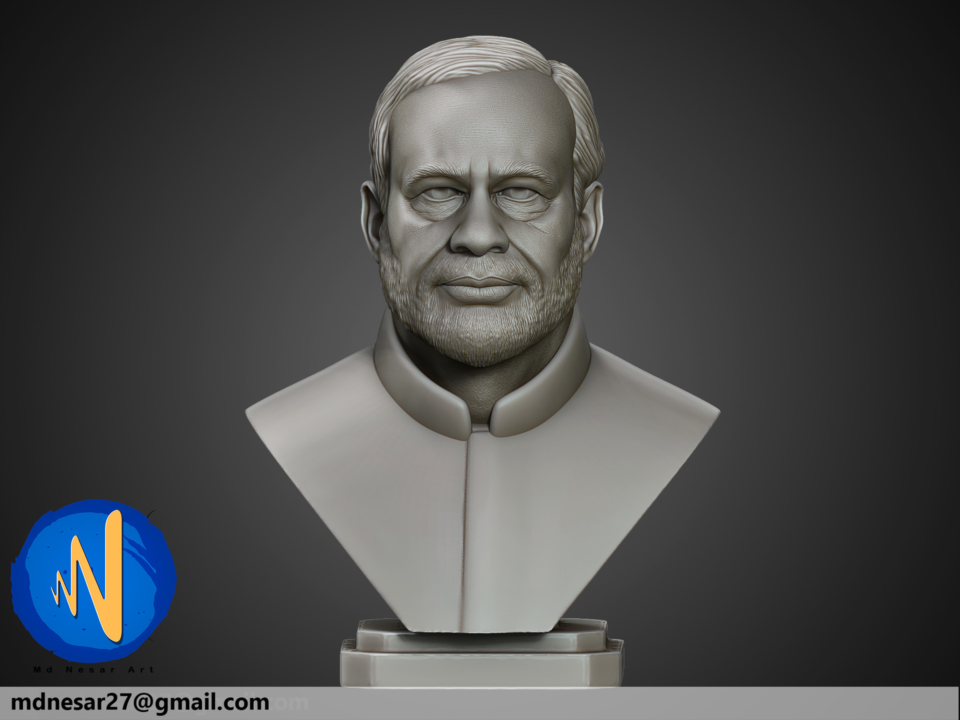 Artstation Narendra Modi Bust 3d Print Ready Md Nesar
