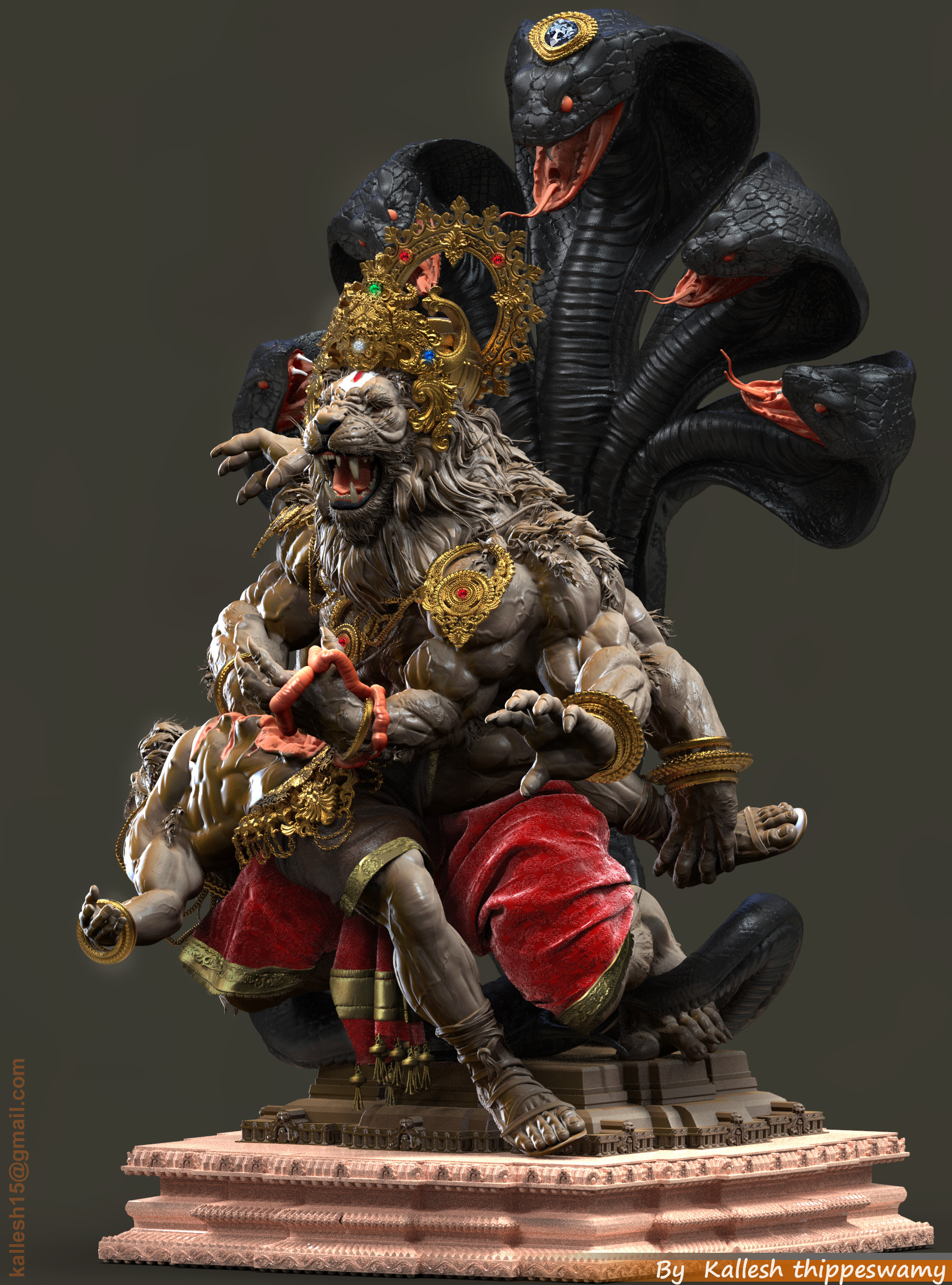 Artstation Narasimha Avatar Kallesh Thippeswamy
