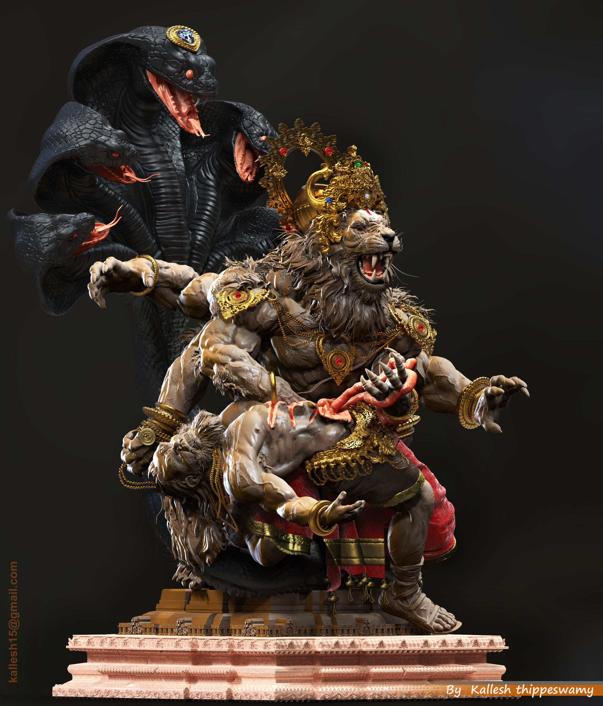 Artstation Narasimha Avatar Kallesh Thippeswamy