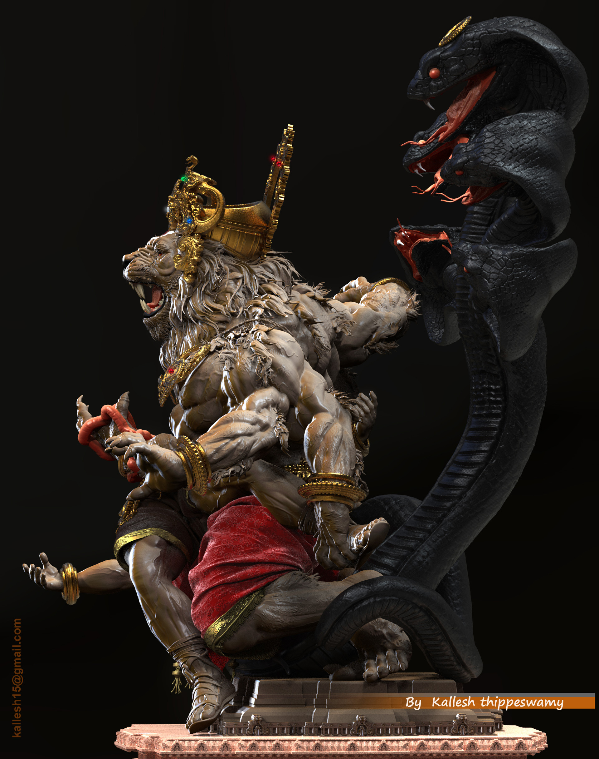 Artstation Narasimha Avatar Kallesh Thippeswamy