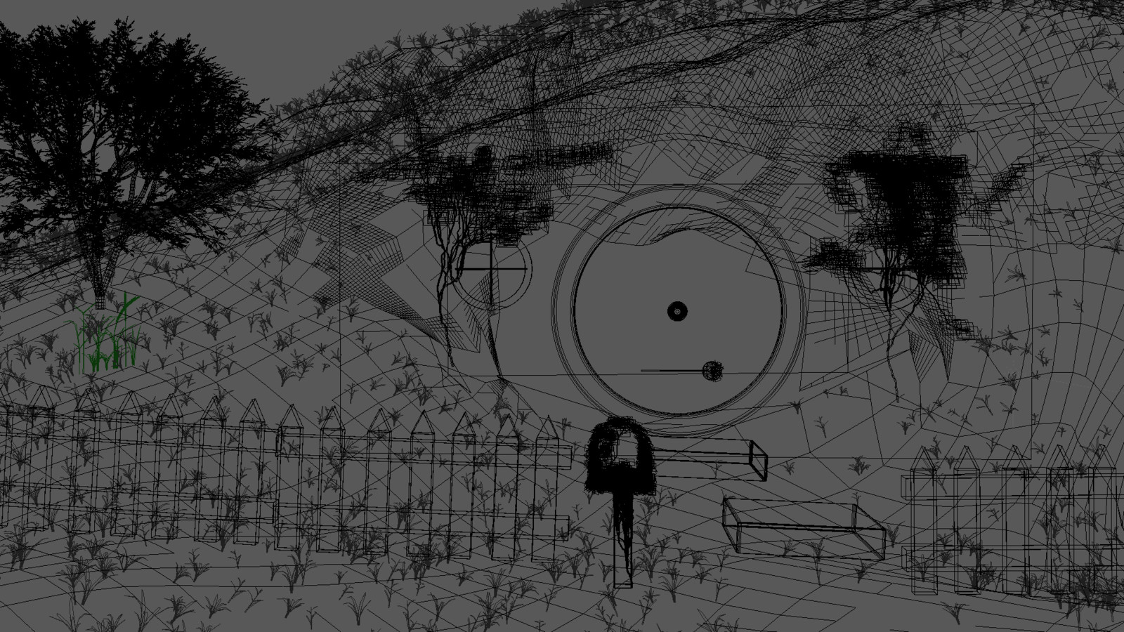 Wire frame of the scene