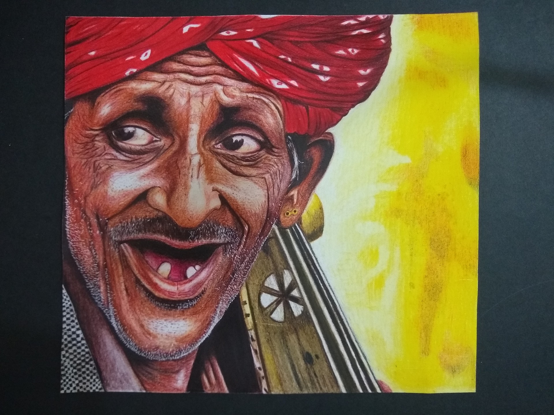 Artstation Pencil Color Portrait Sketch Of Old Rajasthani Fellow