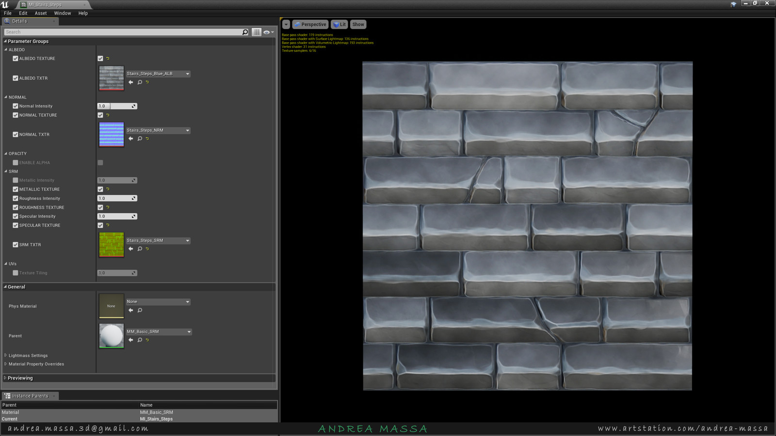 Material Instance - Stairs Steps - Unreal Engine