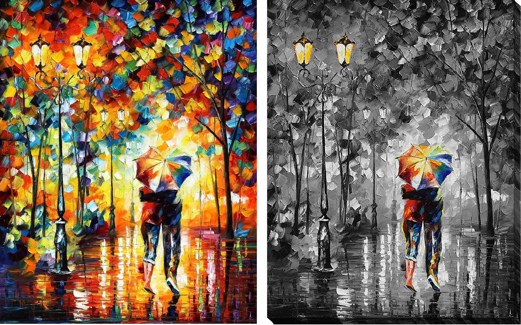 Artstation Black White Vs Colors Leonid Afremov