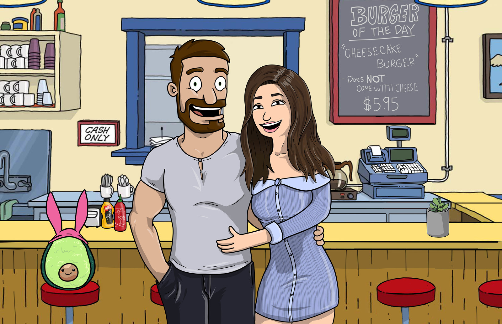 Artstation Bob S Burgers Style Couple Portrait Richard Simpson