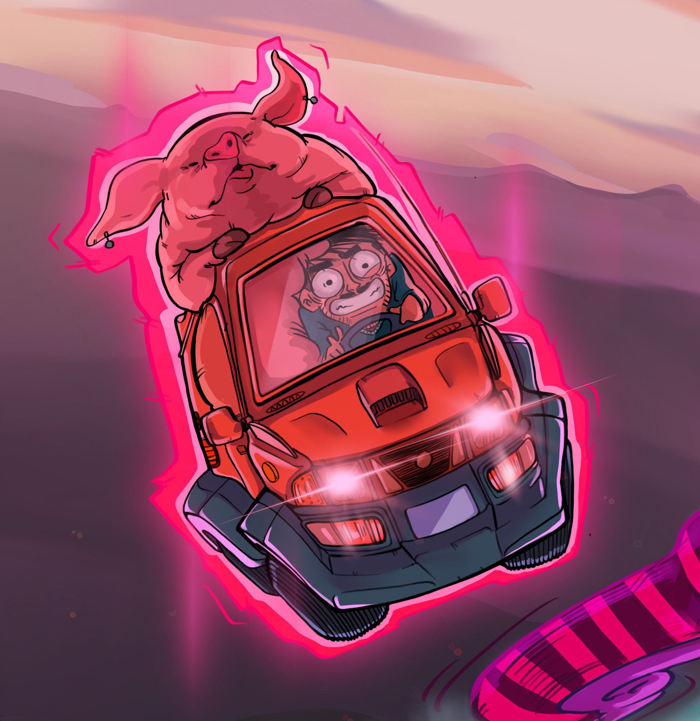 Poor car, poor pig, poor man.