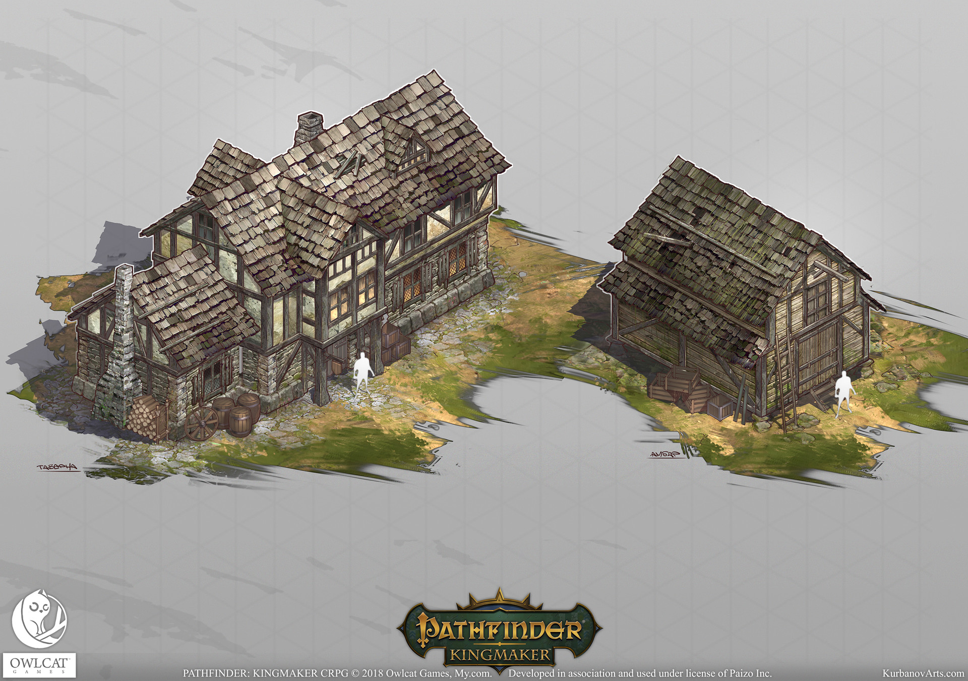 ArtStation Pathfinder Kingmaker Town Buildings.