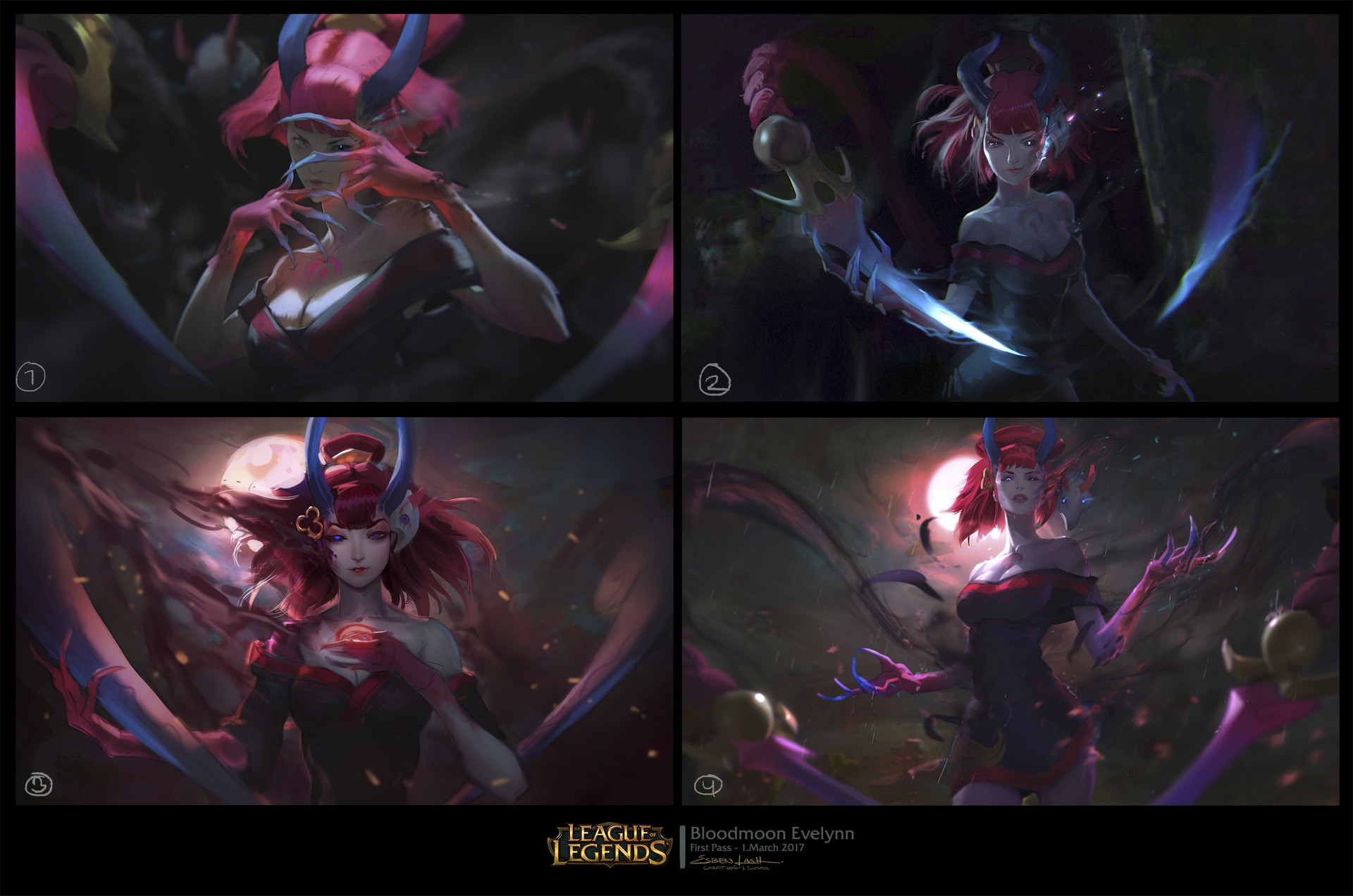 Artstation Blood Moon Evelynn Esben Lash Rasmussen K/da all out evelynn chromas. artstation blood moon evelynn esben