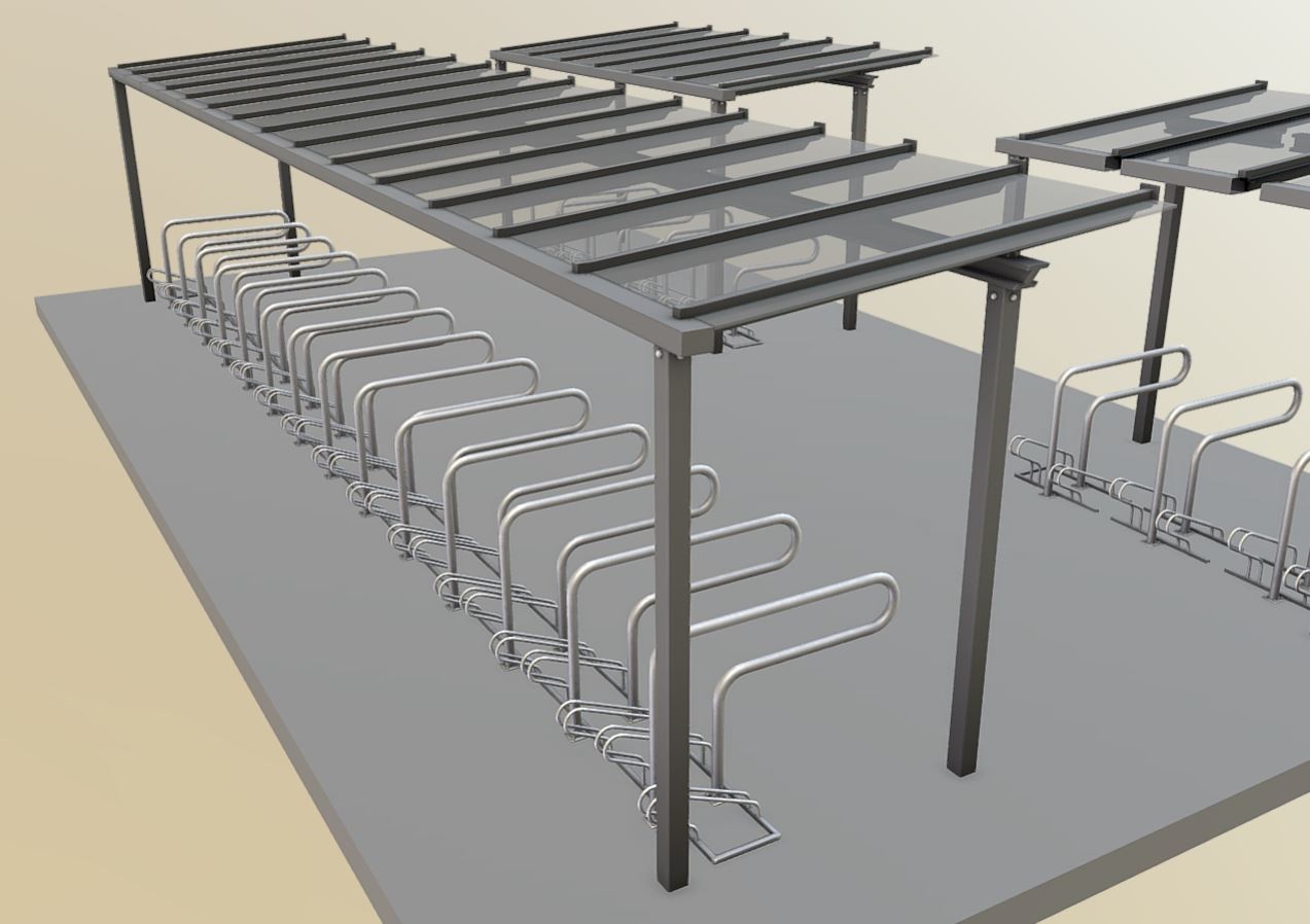 Bicycle-Shelter-With-Glass-Roof (Baked Version)