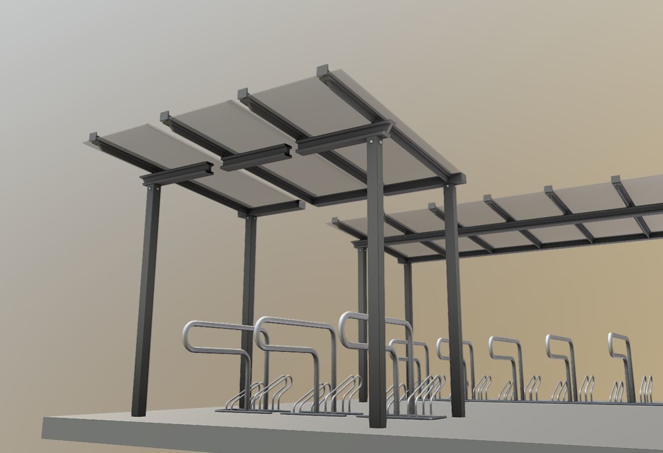 Bicycle-Shelter-With-Glass-Roof (Baked Version)