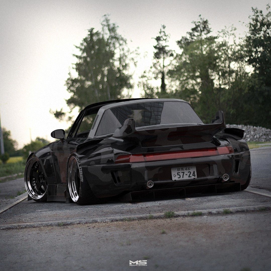 Artstation Porsche 911 Rwb 993 Targa Mikhail Sachko