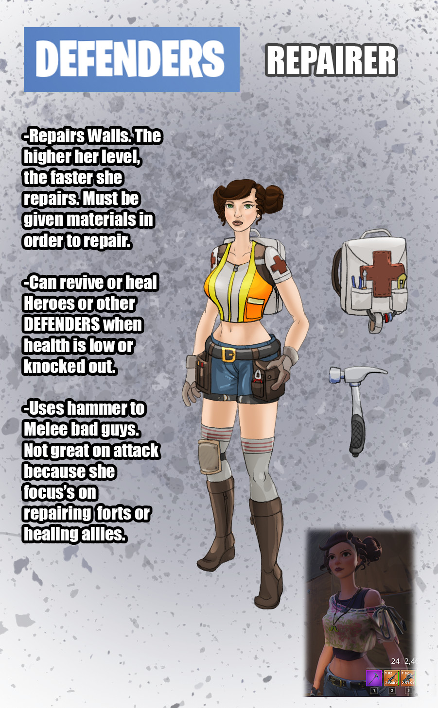 Fortnite Defenders Help Heroes Magnomite Fortnite Defender Class Repairer Concept