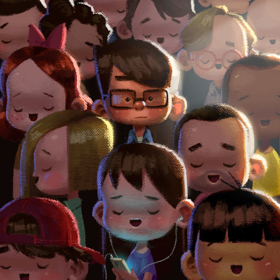 This painting shows which displaced I feel in public