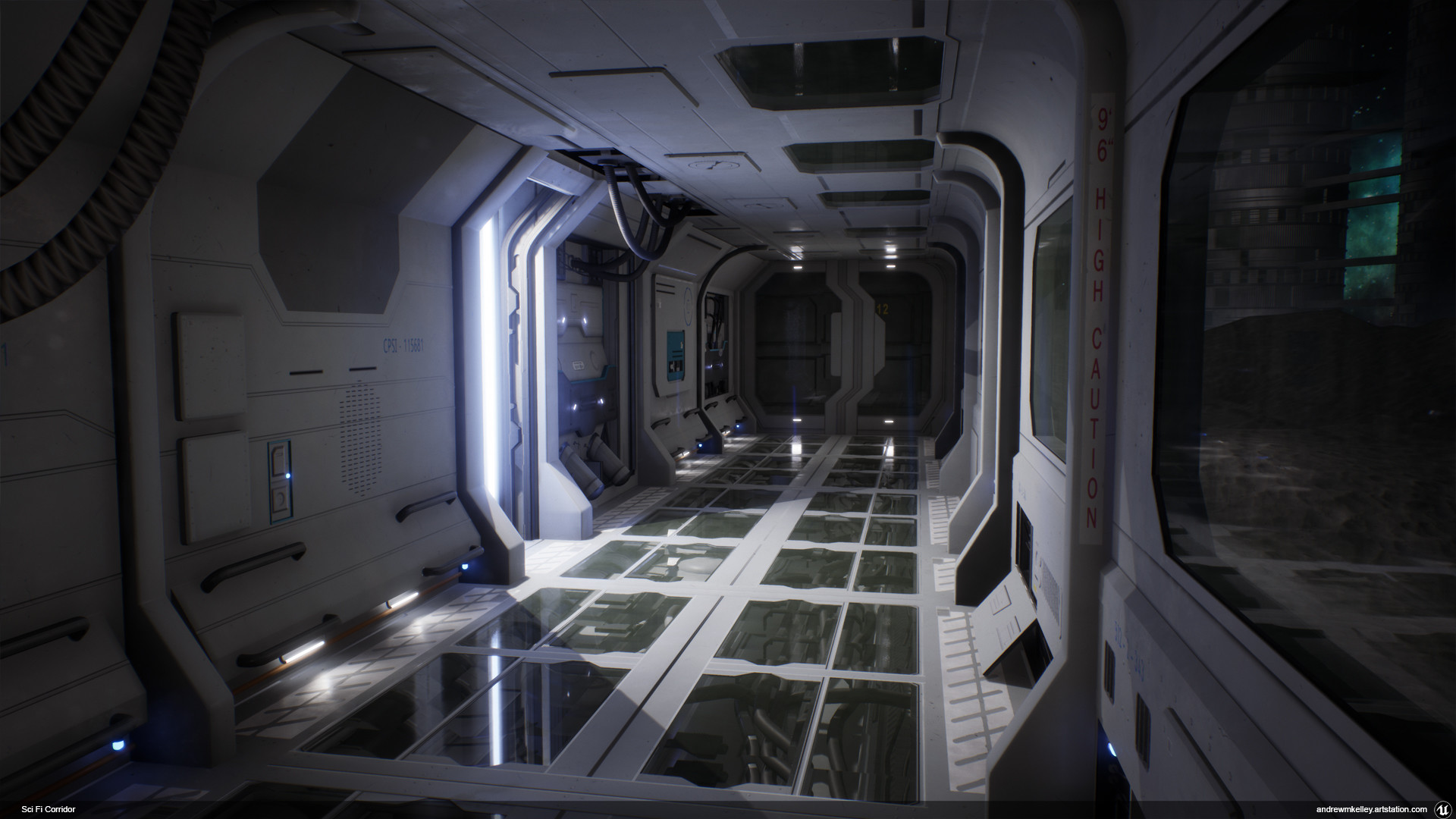 Artstation Sci Fi Corridor Andrew Kelley