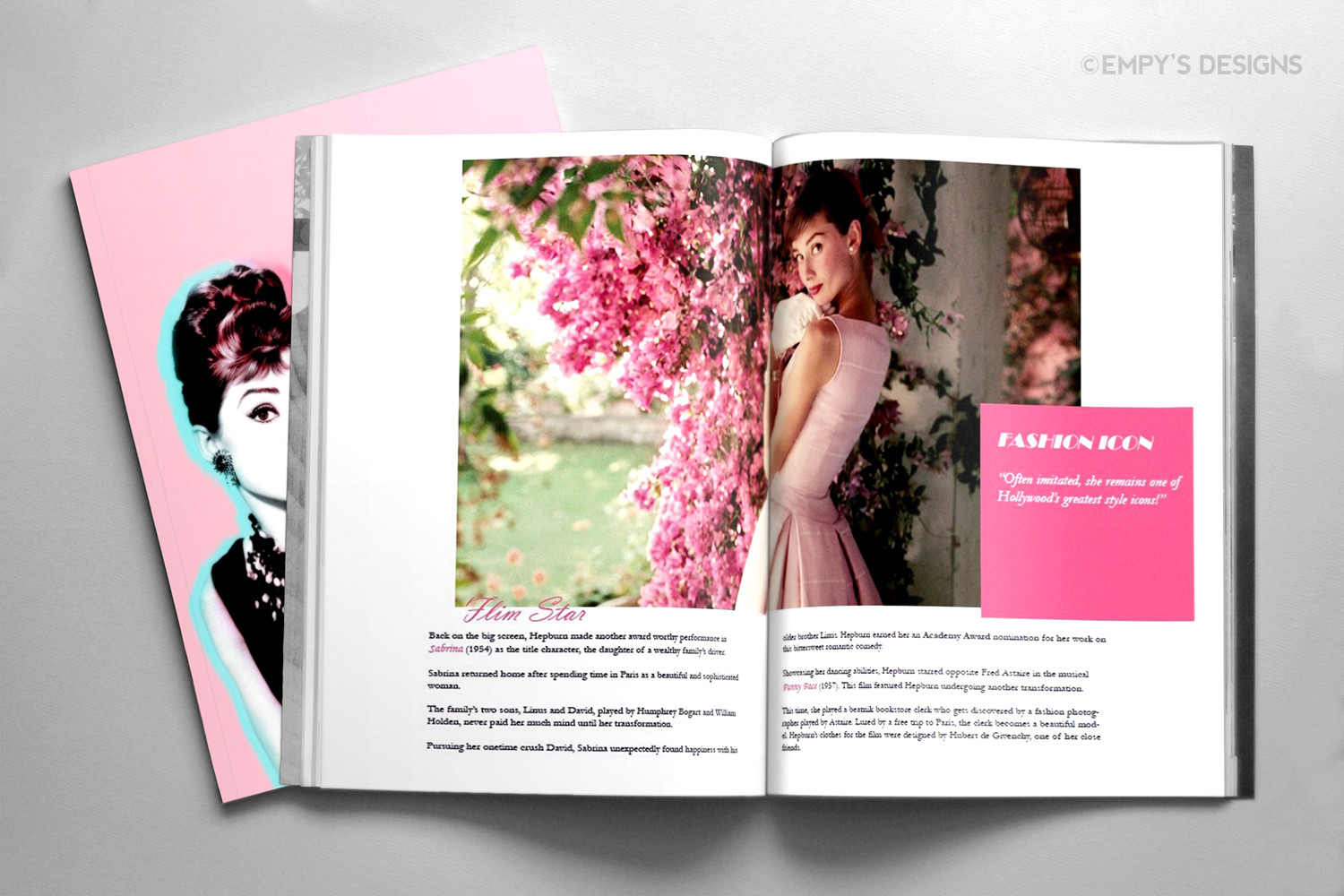 audrey hepburn magazine layout