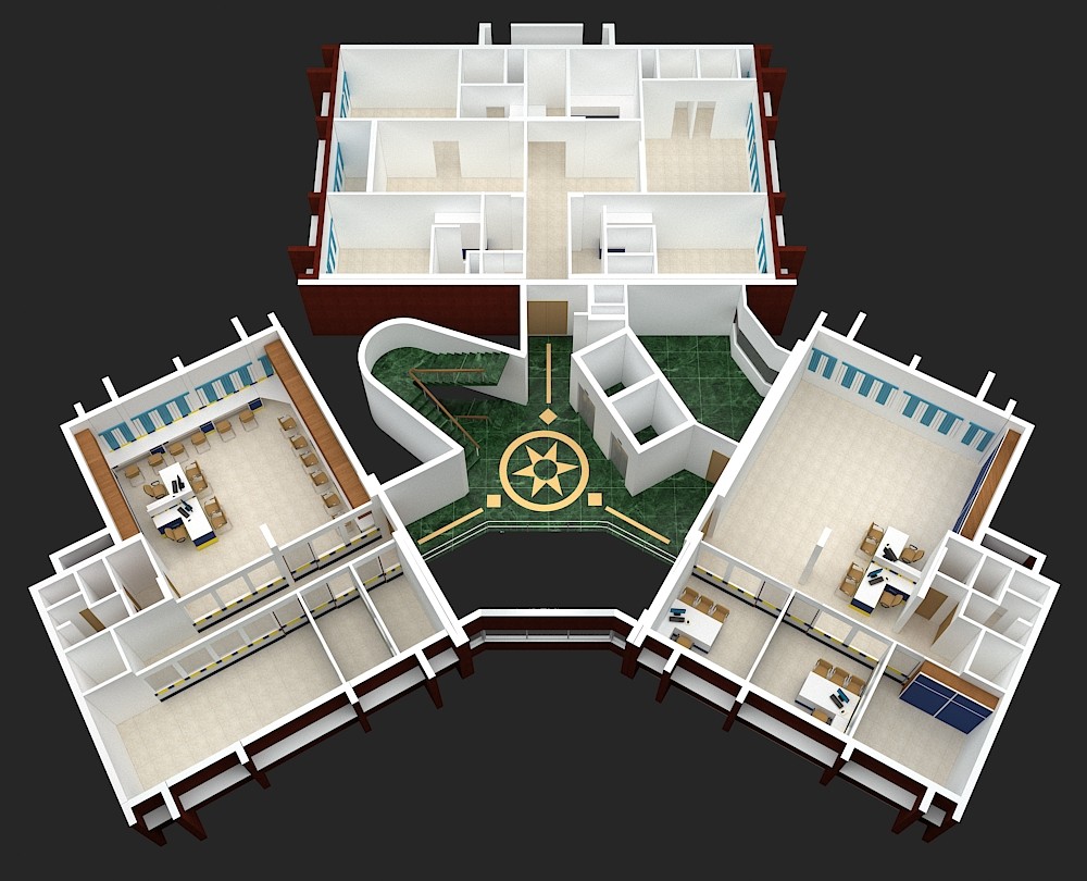 Artstation 4 Floor Building 3d Floor Plan Design Manan Agarwal