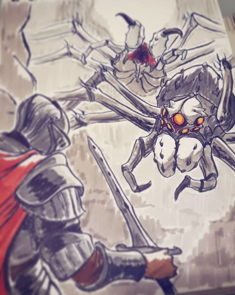 First day of Inktober.
Today's theme is poison...

What's worse than some poisonus GIANT spiders.