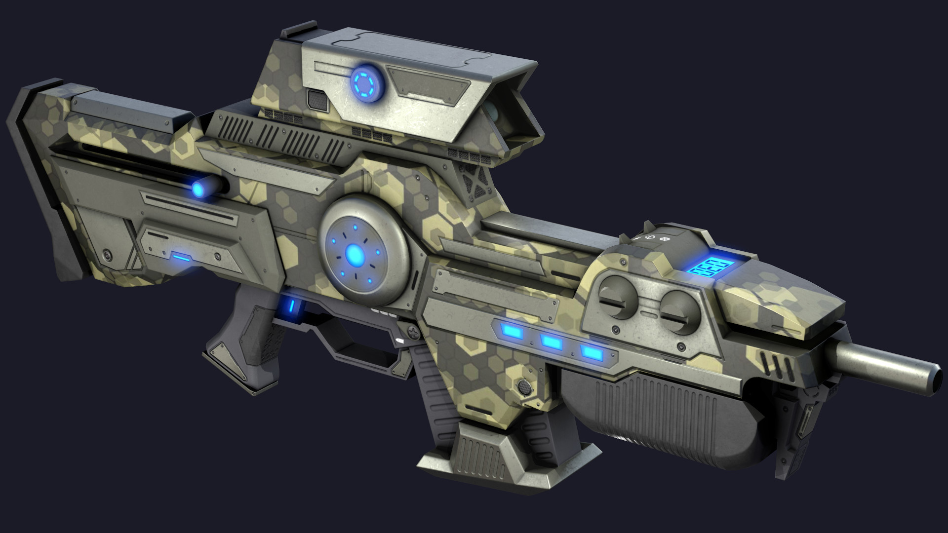 ArtStation Automatic gauss rifle, Yurii Fedoruk