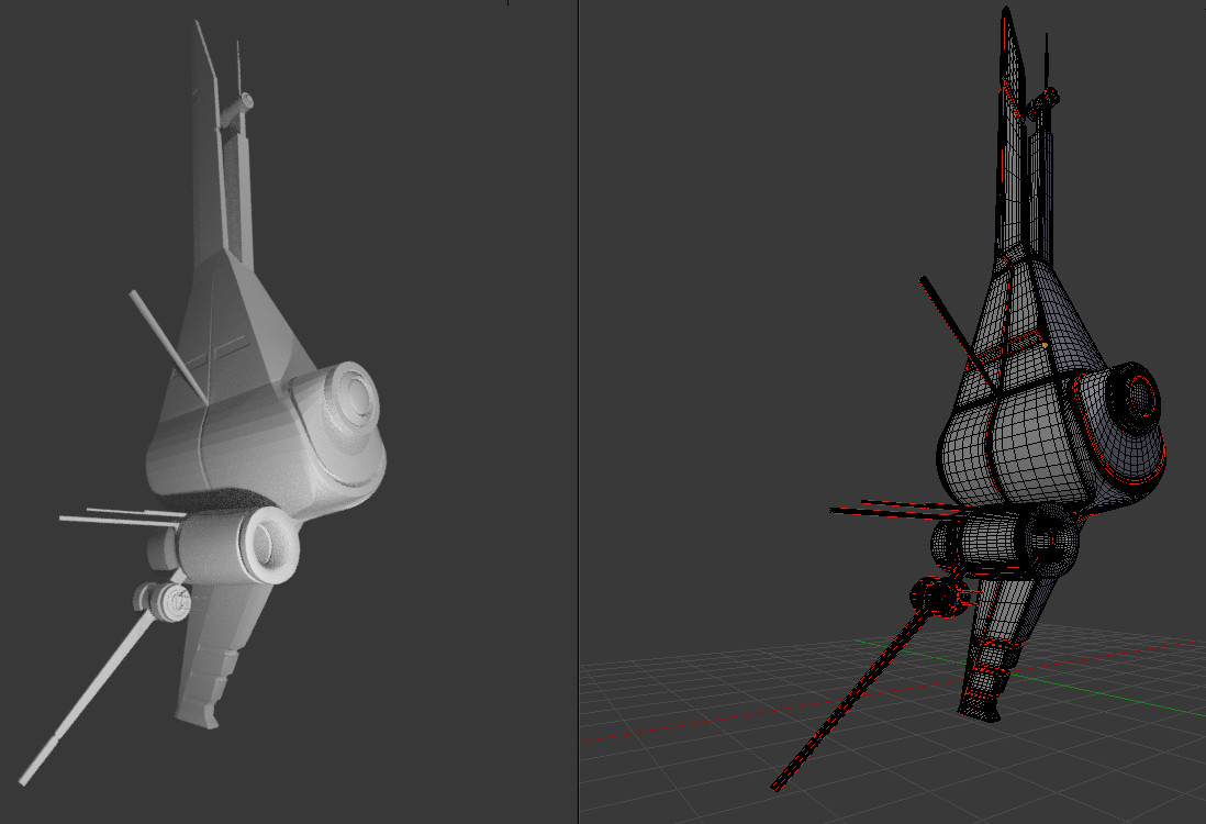 Bonus picture! A Low poly view of the model's mesh seams. 