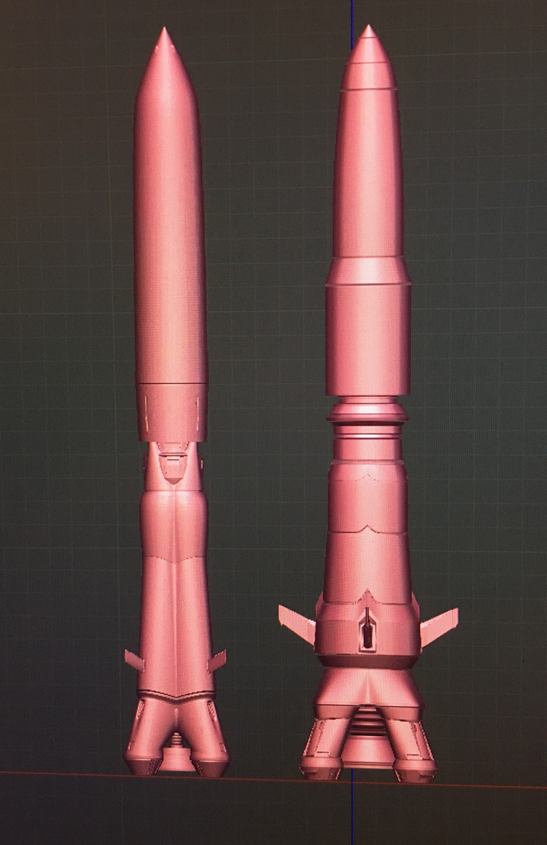 Bonus Picture! Technically this is my 1.5th try at modeling, to the left was my original rocket design, which ended up being a boolean mess, yuck. 