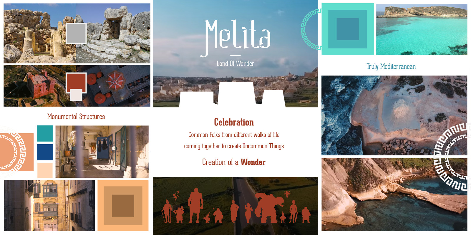 A Mood board created after some media consumption on Malta (Can't wait to visit it one day)