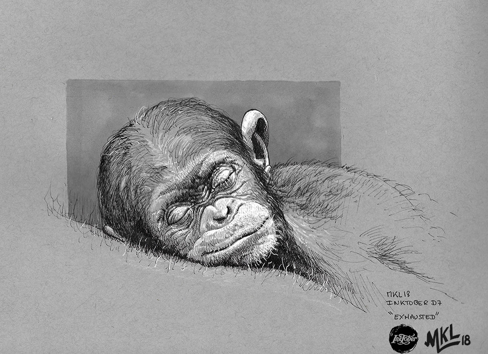 Inktober Day 7 : Exhausted