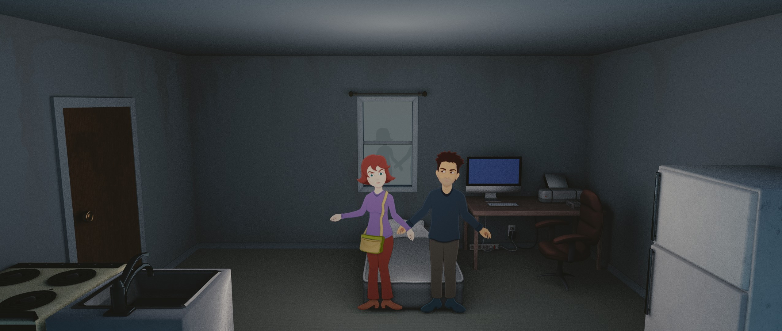 3D mixed with 2D Animated characters made in Moho.