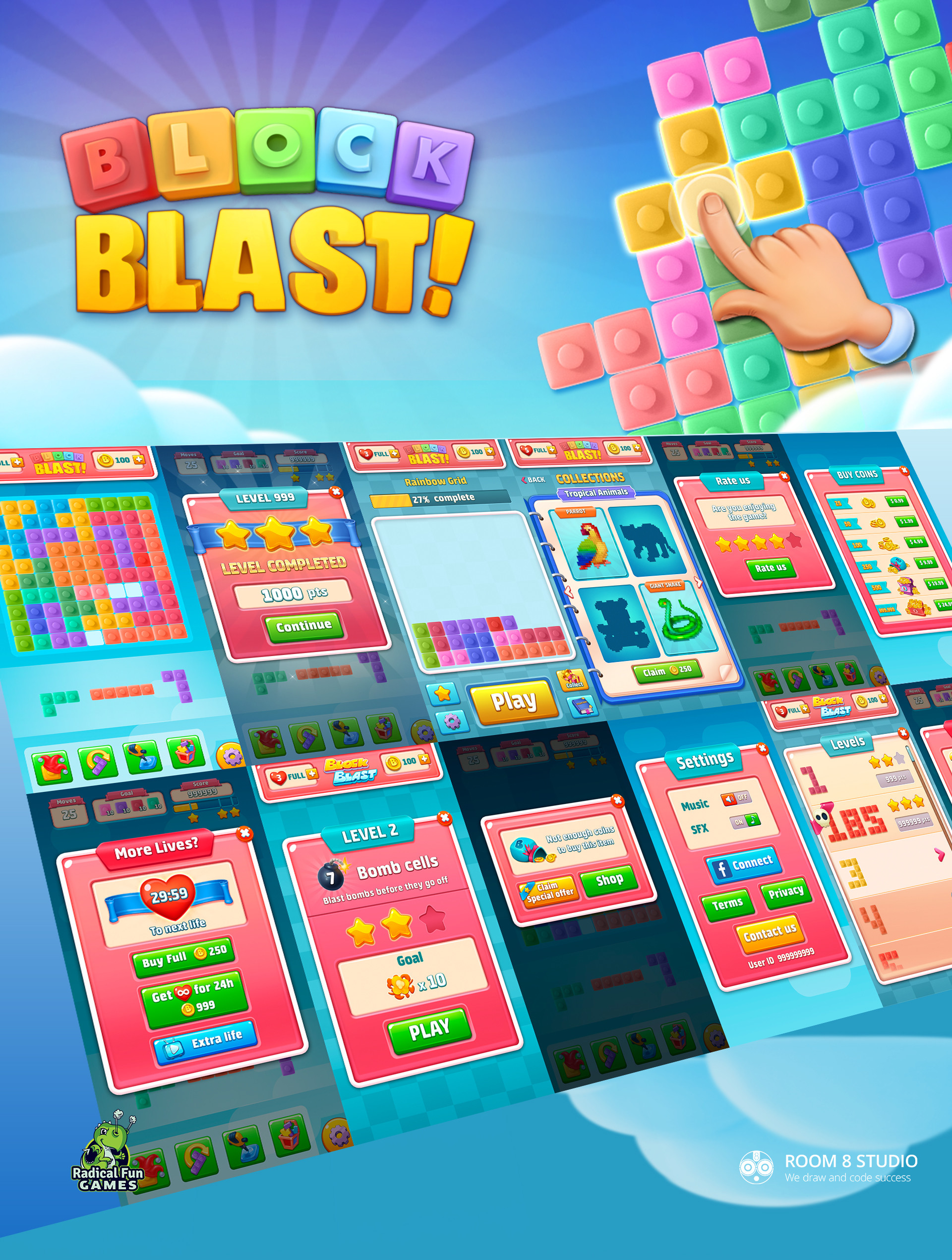ArtStation - Color Blast: Block Smasher (Game UI)