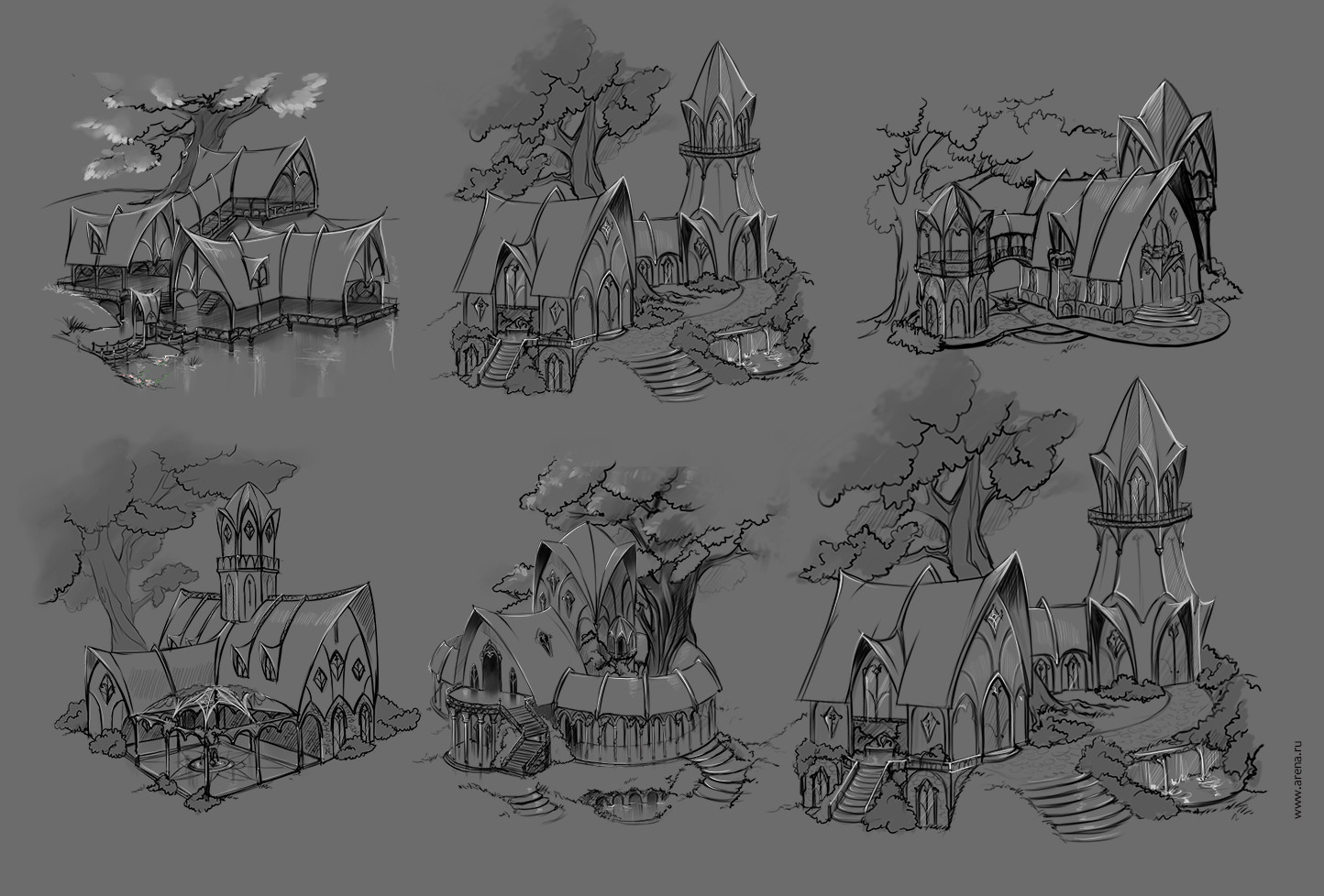 ArtStation - Elven village