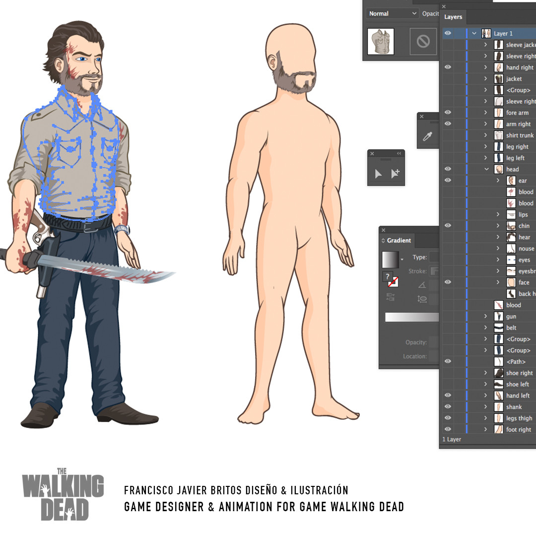ArtStation - Ilustration Character Animation Vector 2D Quick Rigging  Walking dead video game