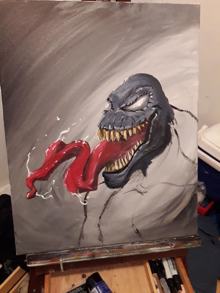Was motivated by my ink and watercolor painting so decided to start an acrylic painting. It is nice to step away from digital from time to time.