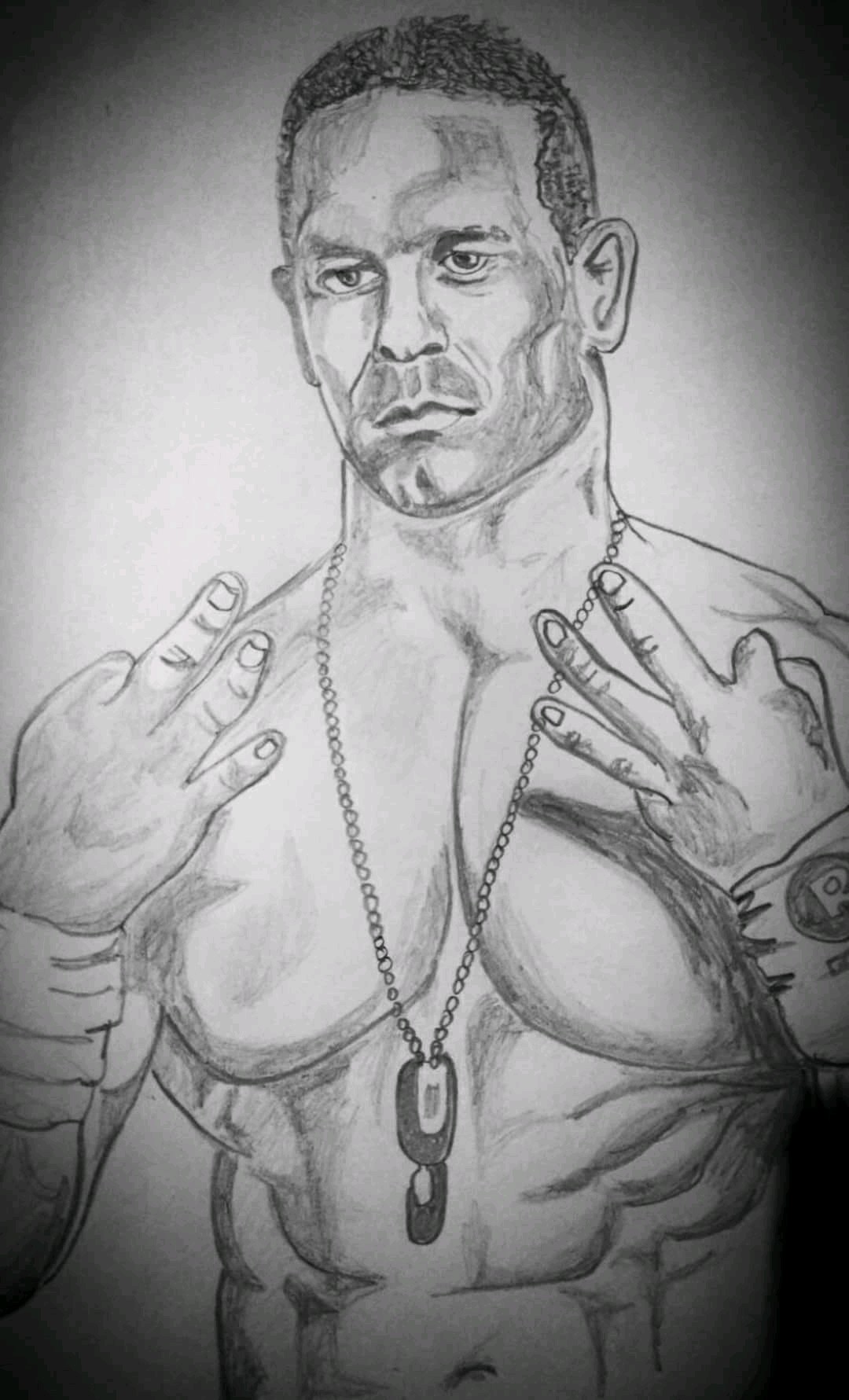John Cena Drawing Pic  Drawing Skill