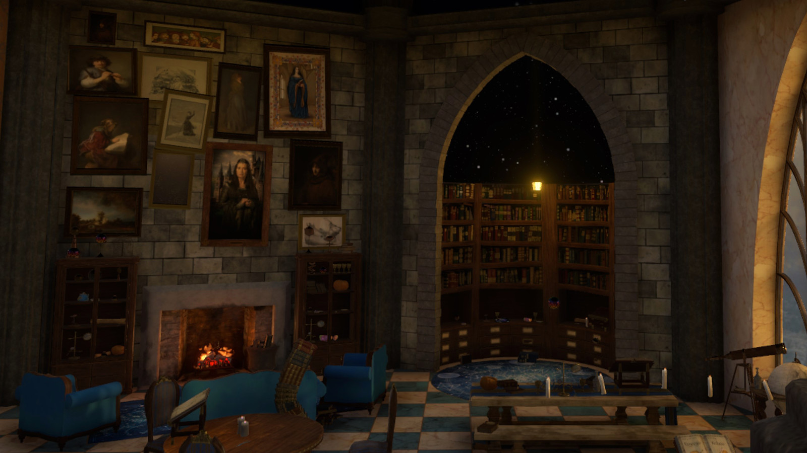 In-game screen capture - hearth, library