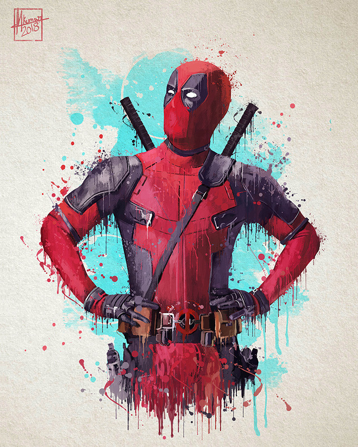 Artstation Deadpool Splash Art Mayank Kumarr