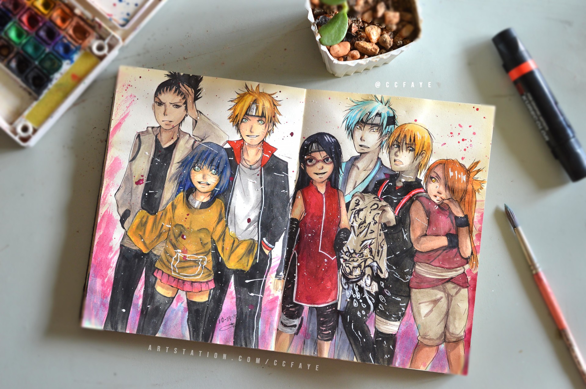 Artstation Boruto Generation All Grown Up Watercolor