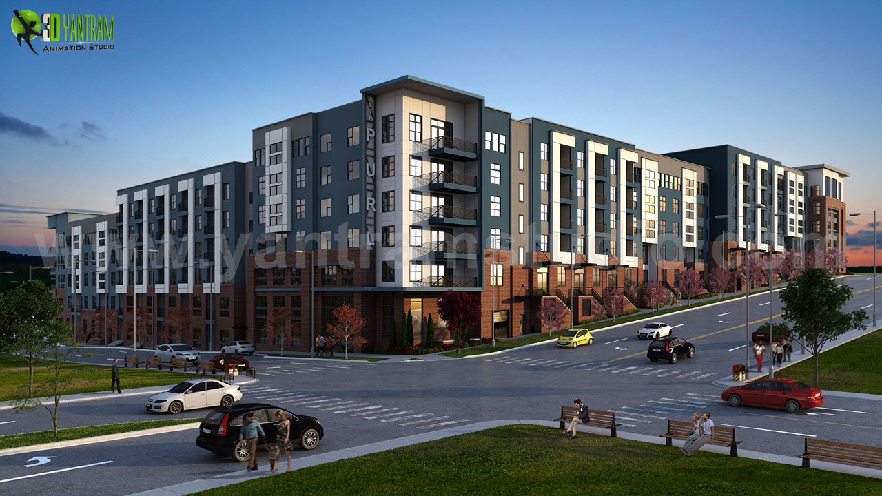 Artstation Exterior Dusk Rendering Design Ideas By Yantram Architectural Rendering Service Las Vegas Usa Yantram Architectural Design Studio