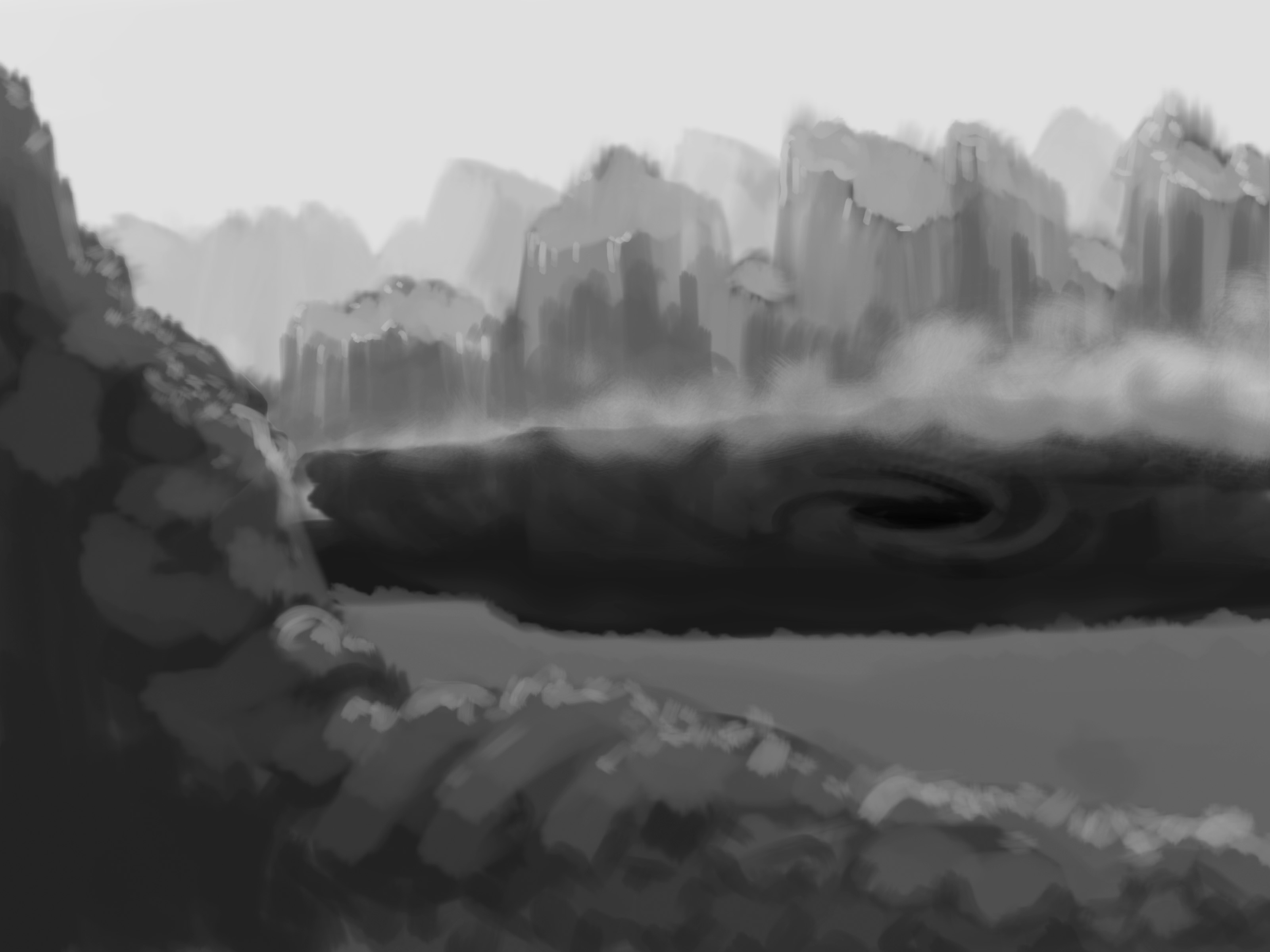 early sketch of the mountains