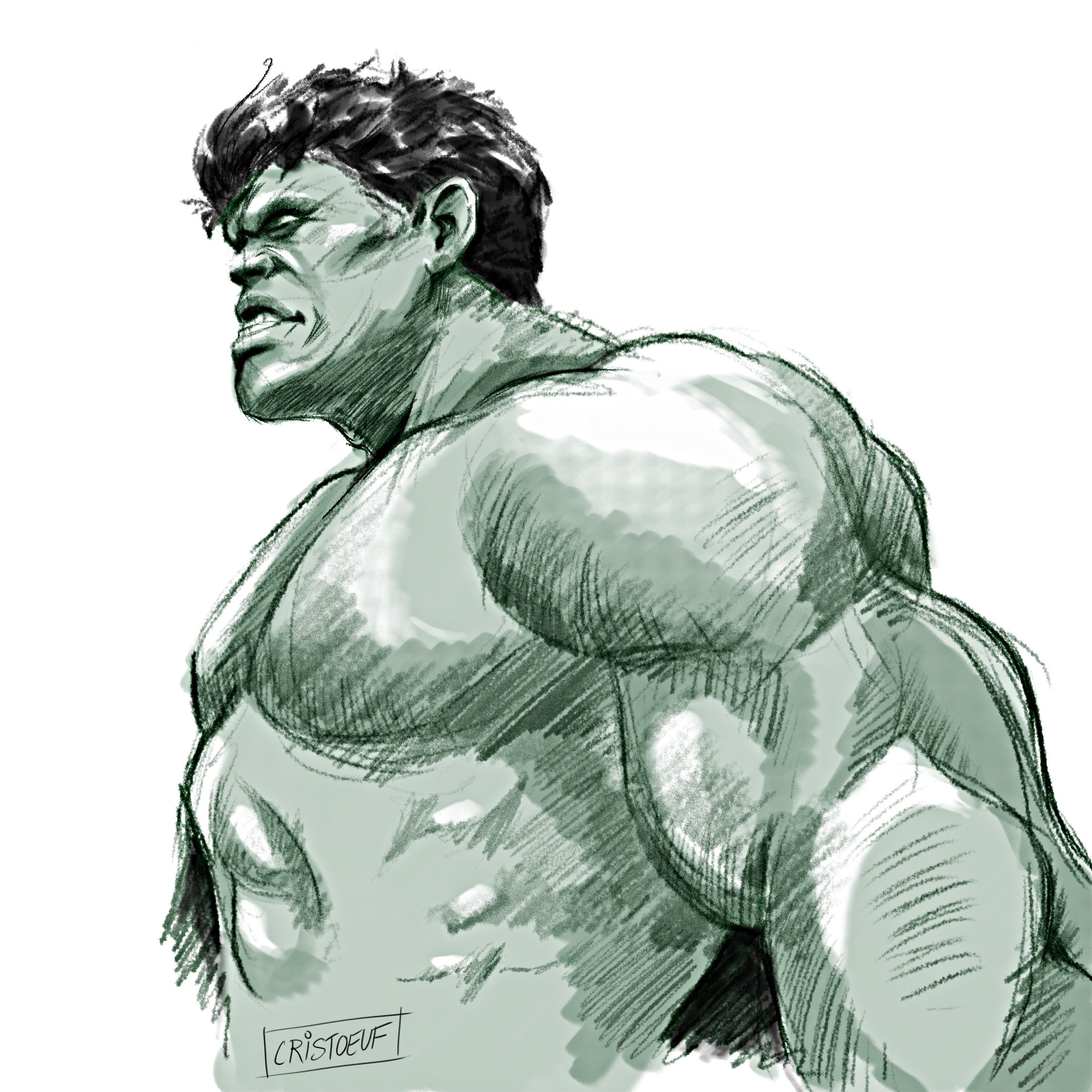 Hulk Sketch, Crist Oeuf.