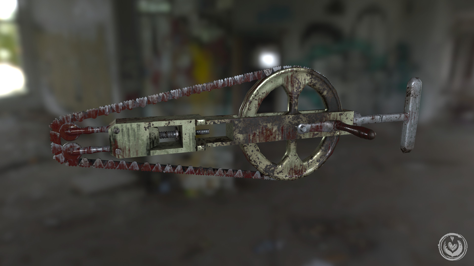 ArtStation Hand Crank Bone Saw [Horror Game Asset]