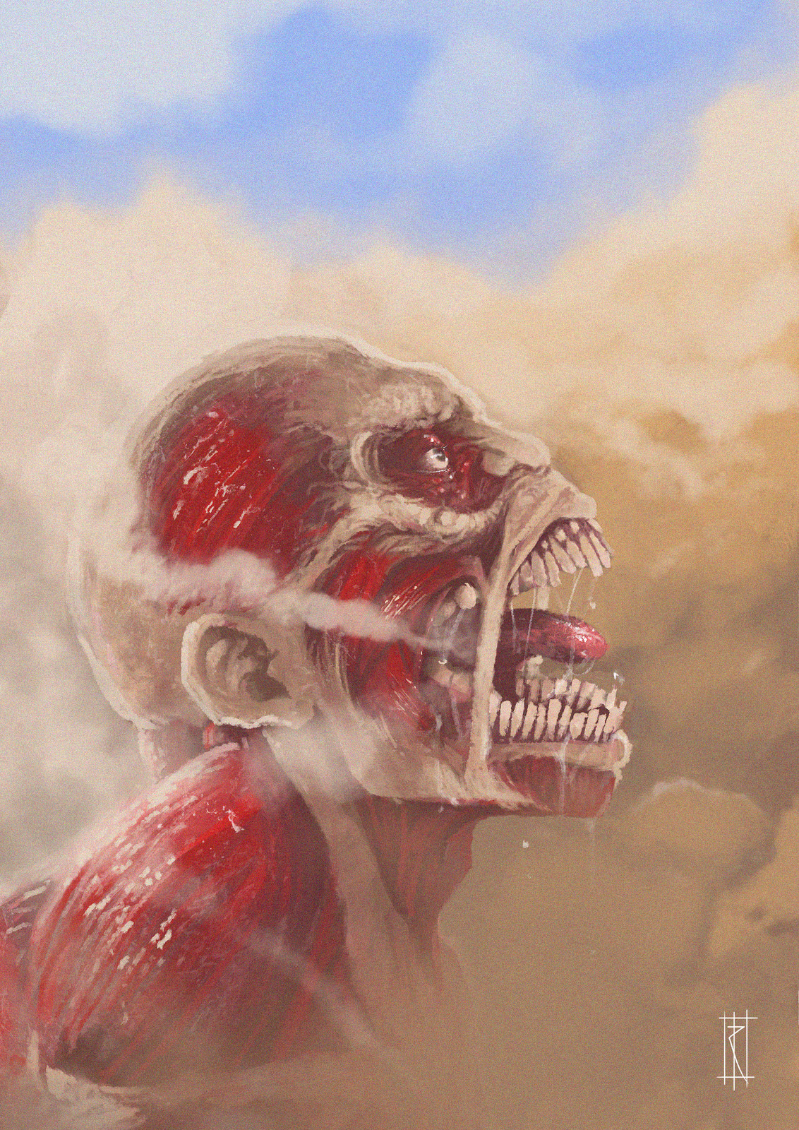 Speed sketch ! colossus titan :) From attack on titan